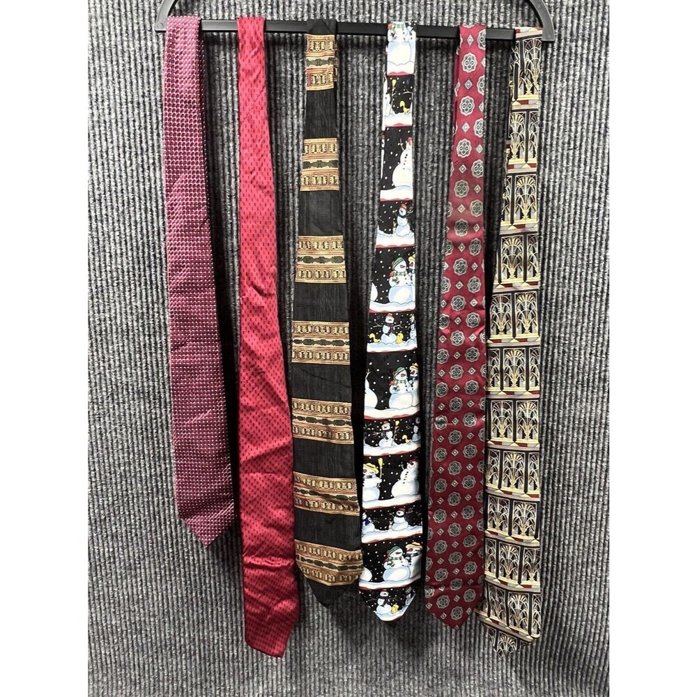 Lot Of 6 Mens Silk Neckties Multicolor Holiday Nautica RBM‎ UNICEF 48”-60 X 3”-4